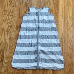 Burts Bees Baby Cozy Striped Gray and White Sleep Sack for Toddlers